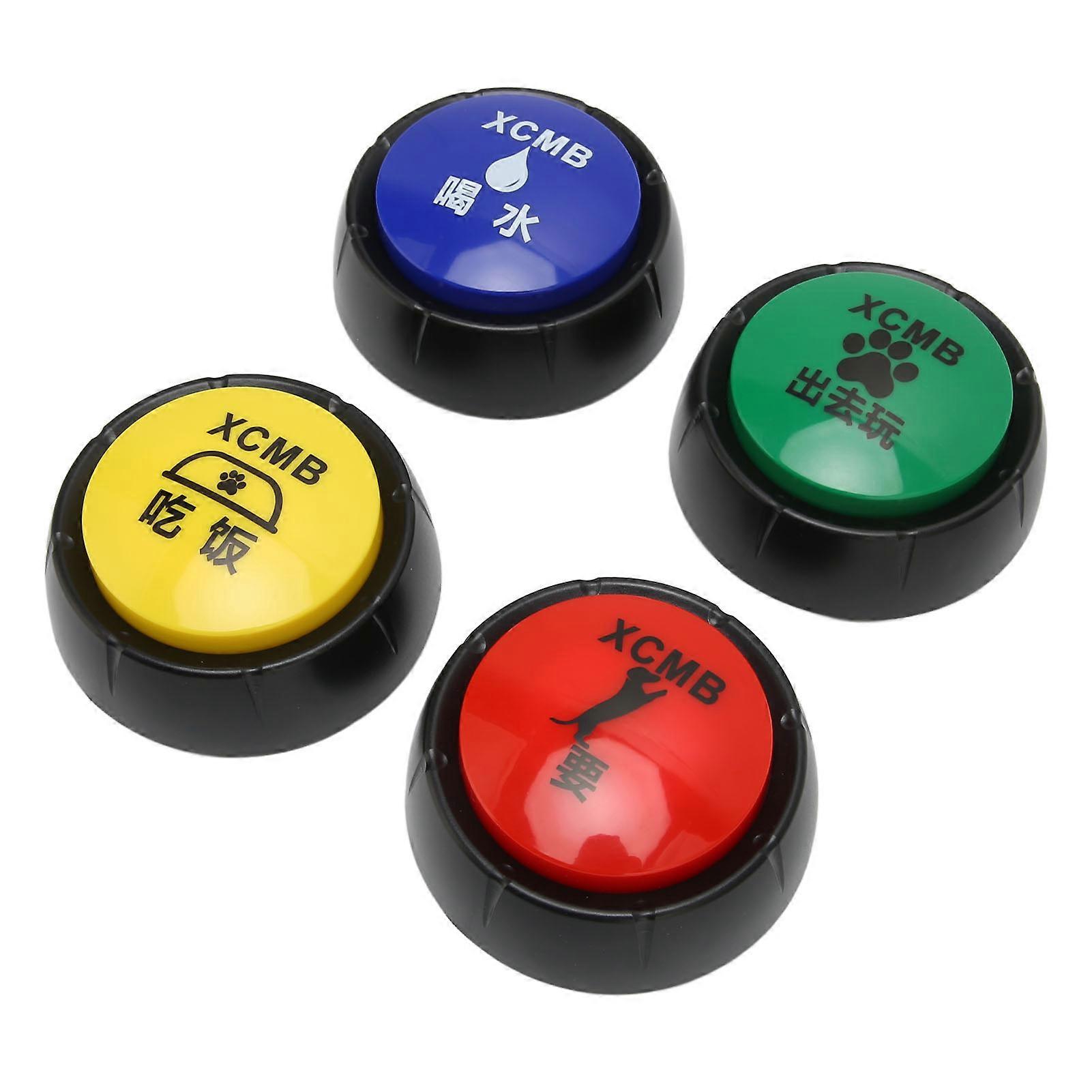 Pet Training Button Interactive Small Portable Dog Communication Button for Cat 4pcs YEMMA
