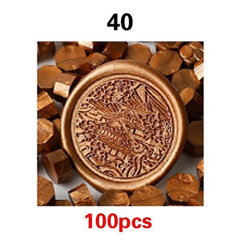 100pcsオクタゴンシーリングワックスビーズシールスタンプビーズワックス結婚式用ヴィンテージクラフト装飾カード作成ツール