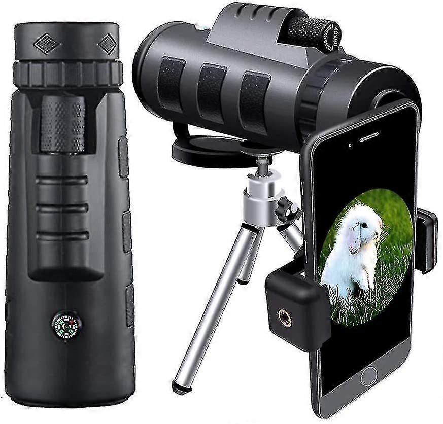 40x60 Monocular Telescope ,high Power Hd Telescope With Smartphone Tripod Holder,spotting Scope With Bak4 Prism For Bird Watching,hiking,camping, Mat