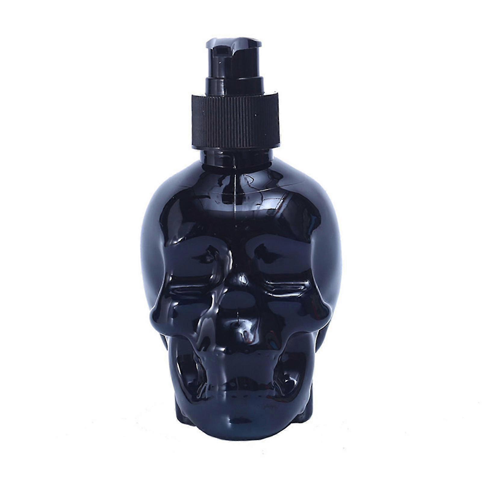 Black Skull Head Liquid Bottle Refillable Multipurpose Press Soap Dispenser Creative