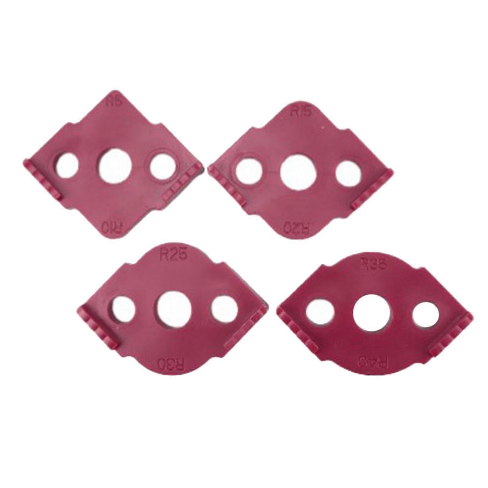 4x Router Corner Radius Jig Routing Rounded Corners Router Bit Templates Red