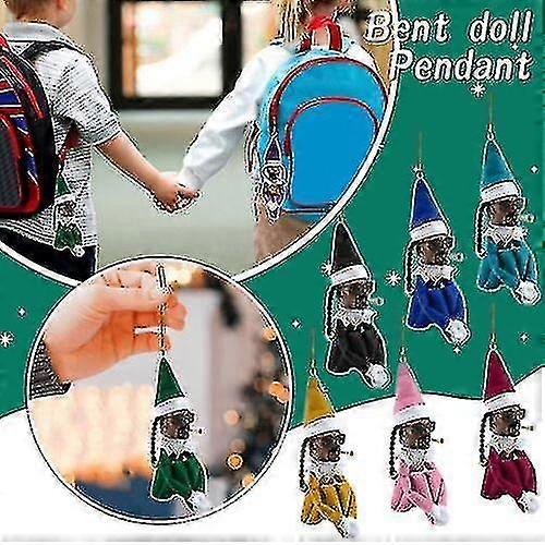 8pcs Snoop On The Stoop Christmas Car Decoration Wearing Sunglasses Elf Doll Pendant