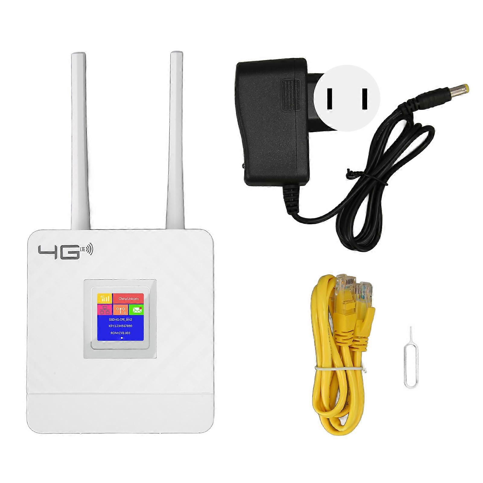 4G LTE Wireless Router with SIM Card Slot 300Mbps Unlocked Wireless Mobile WiFi Hotspot Router with 2 Detachable Antennas 100?240V US Plug