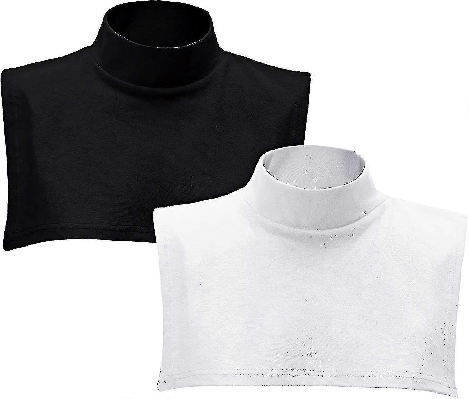 Faux col roulé Dickey Cols amovibles ensemble Demi-haut Mock Blouse Col Pour Femmes Hommes - JA