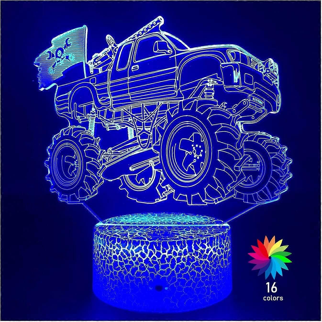 Off road vehicle 3D night light LED visual stereoscopic light USB desk light