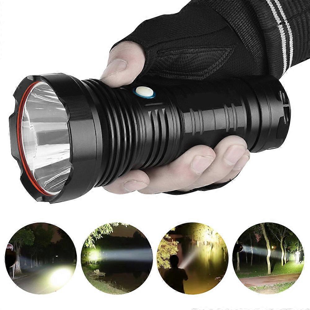 Super Bright Led Flashlight Handheld Flashlight USB SST40 Emergency Torch Light Camping Hiking Emergencies