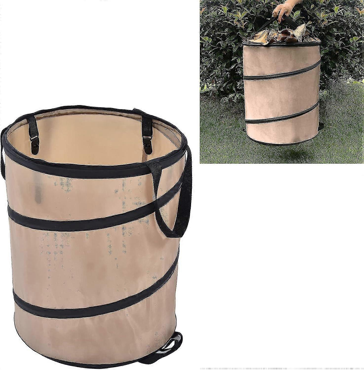 Portable Leaf Trash Can, Oxford Cloth Collapsible Container Easy Carrying 37l Capacity Stable Standing Fallen Leaves Collection Bag For Outdoor For Pi