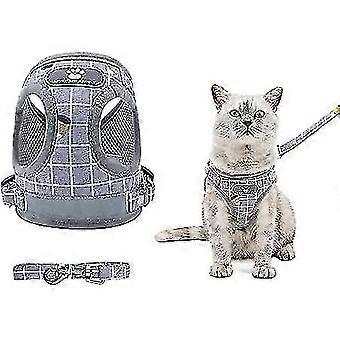 Cat Harnesses And Puppy Harness With Leashes Set For Walking ,adjustable Reflective Soft Mesh Vest Fit Puppy Kitten Cats And Puppy Dogs Outdoor