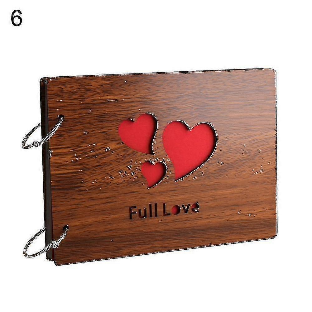 8 بوصة خمر الخشب غلاف الصور ألبوم كتاب الصفحات السوداء الذكرى مجموعة سجل القصاصات