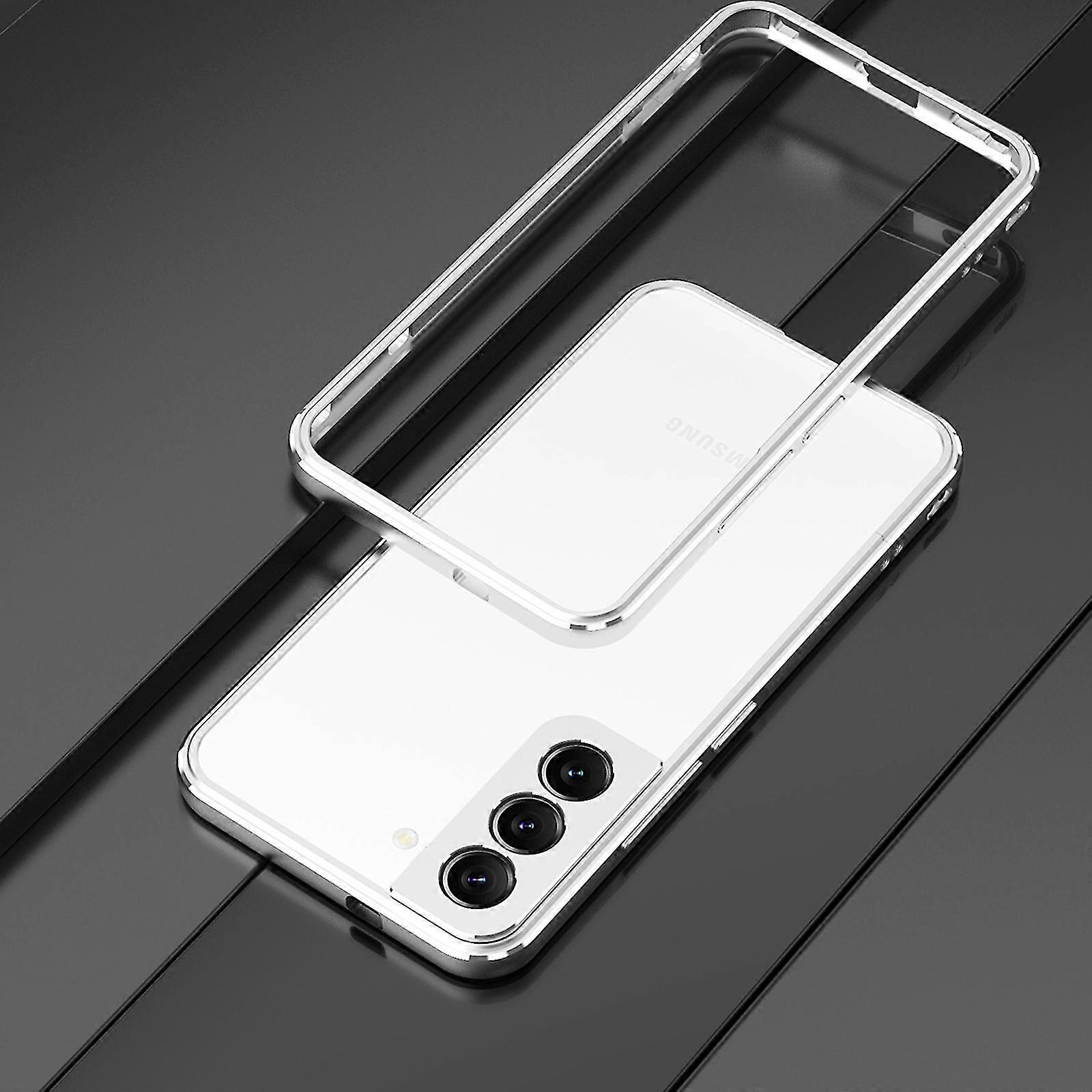 Capa de Pára-choques com Moldura de Alumínio de Metal Compatível com Samsung Galaxy S22 S22+ S22 Ultra + Película Protetora de Lente