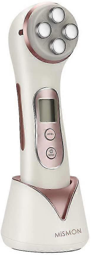 Anti Wrinkle Face Device, 5 Modes Ultrasonic LED Light Face Beauty Device, with USB Rechargeable,Rose gold