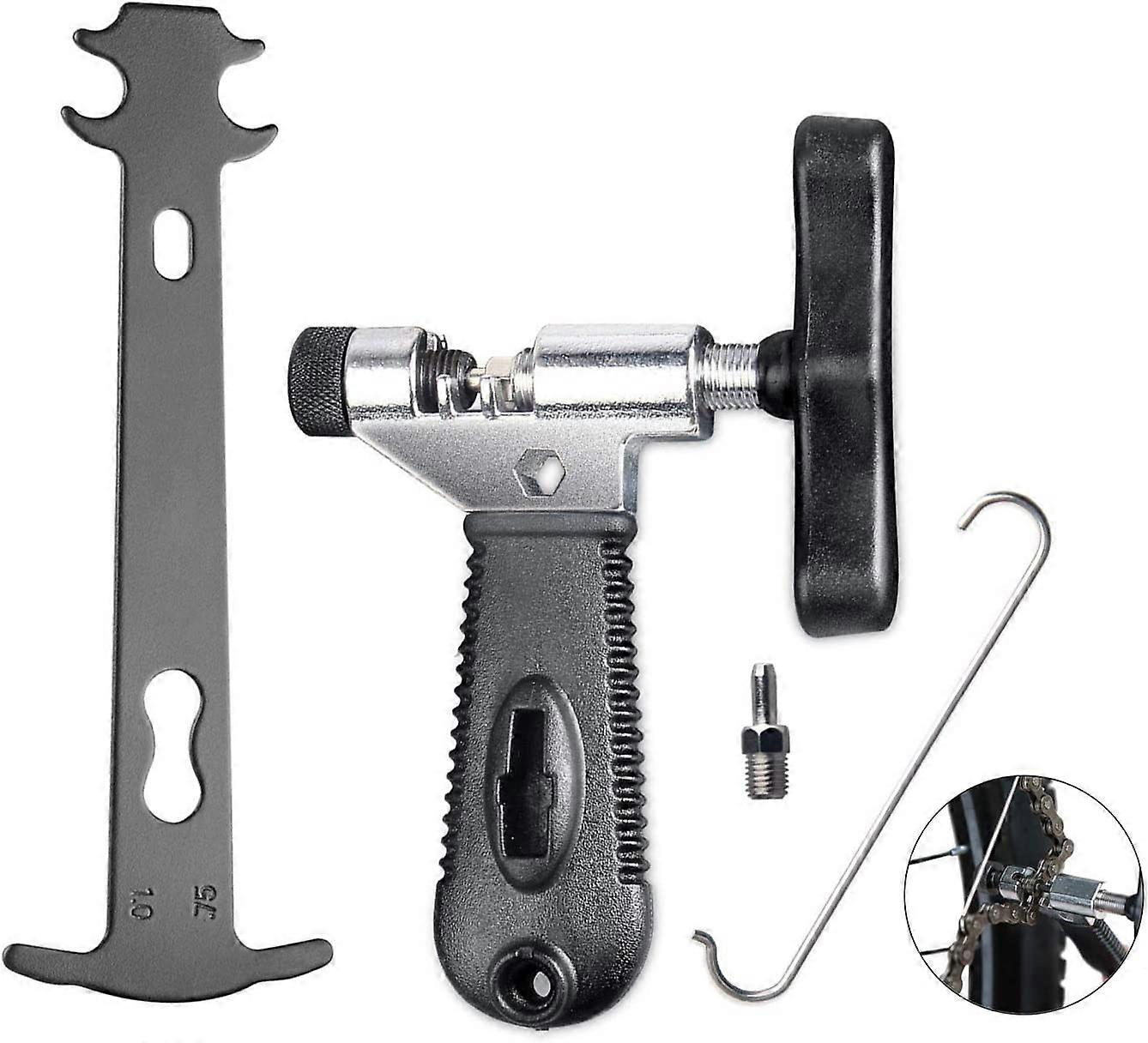 2 pcs Chain Breaker Tool, Universal for 7 8 9 10 Speed Chain Link Removal with Stainless Steel Backup Pins, Easy Using Bike Chain Splitter Cutter Port