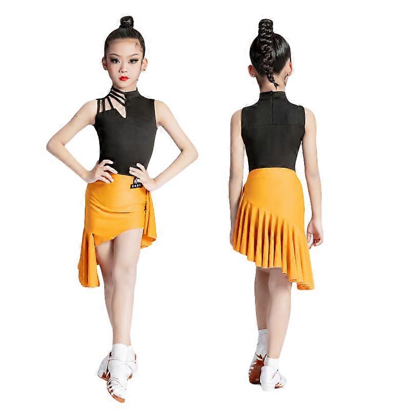 Kızlar dans elbise çocuk Latin dans elbise 2 parça set püskül etek festival dans kostümü performans kostüm