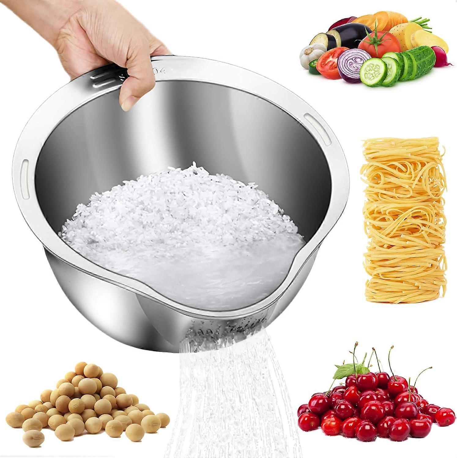 Risvaskemaskine silskål rustfrit stål vegetabilsk risvaskeskål