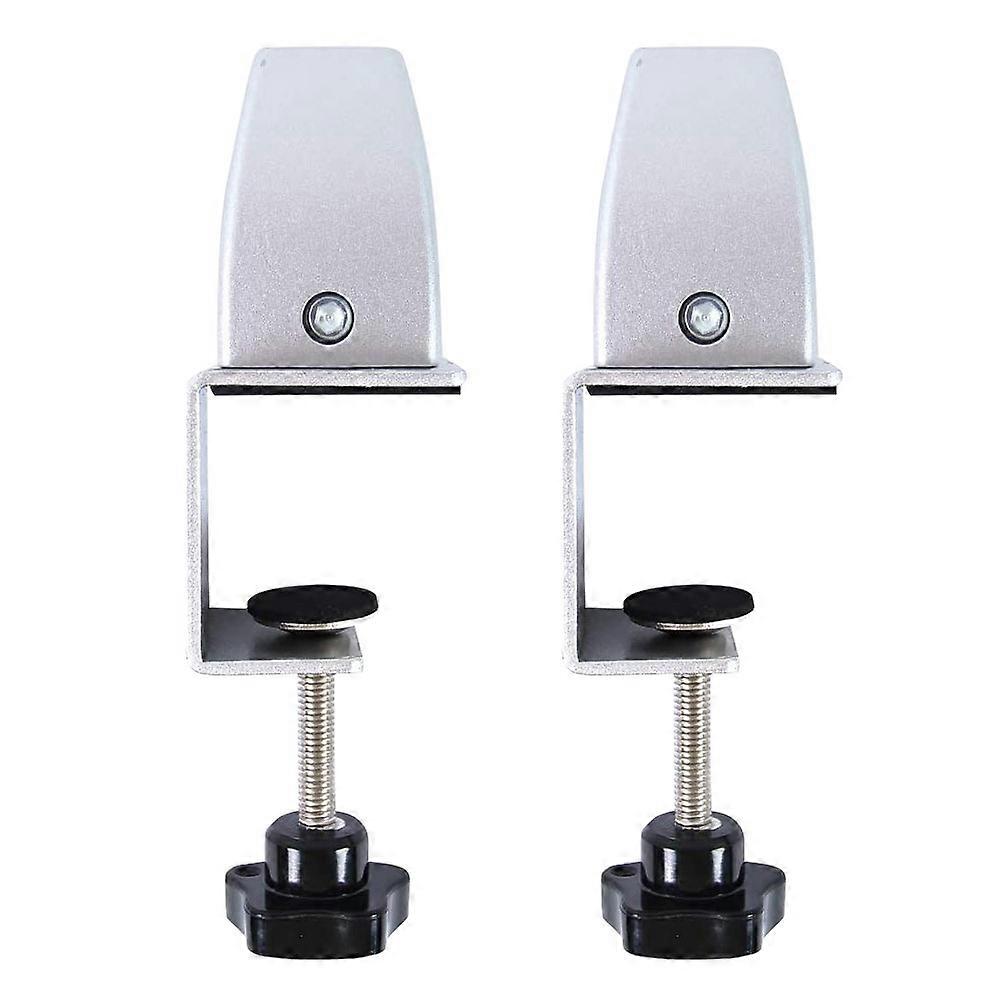 2 Pcs Office Desk Divider Privacy Screen Clip Holder Bracket Screen Baffle Partition for Table -Sil