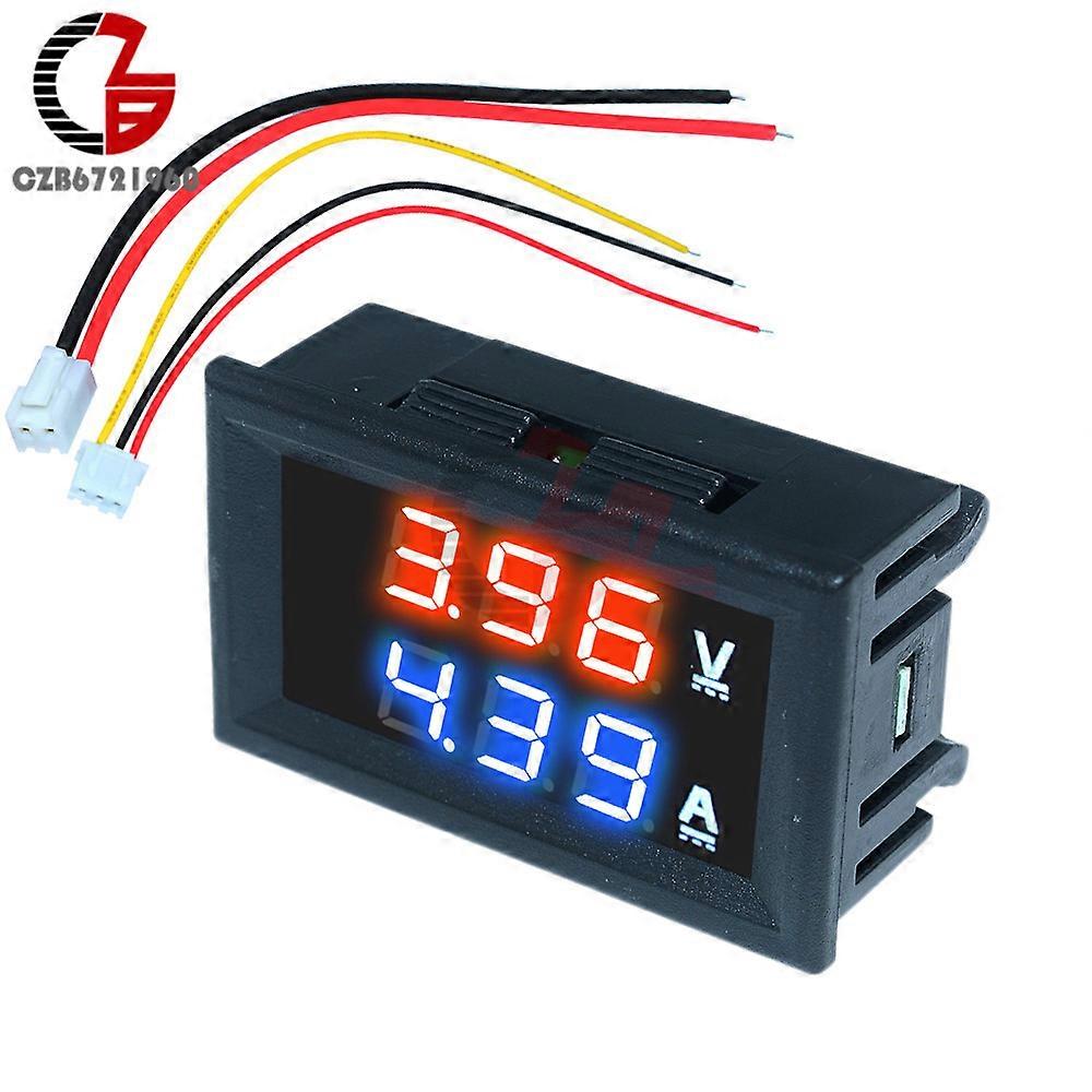 DC 100V 10A Digital Voltmeter Ammeter Car Motorcycle Voltage Current Meter Volt Amp Tester Detector Red Green Blue Dual Display
