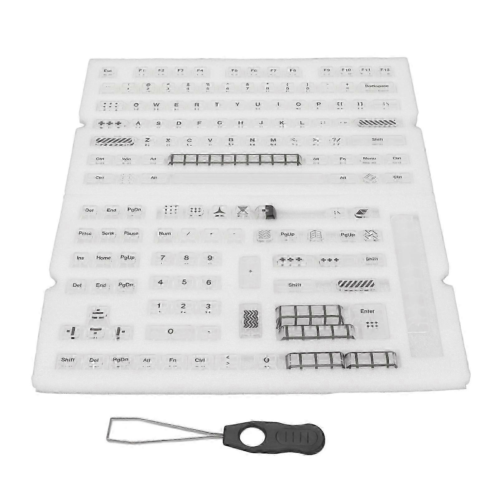 Clear Keycaps for Mechanical Keyboard Universal KCA 145 Keys Transparent Cherry Height with Key Puller