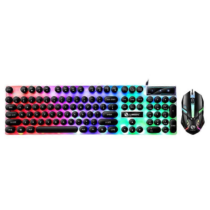 Mechanical Feel Backlight Punk Wired Keyboard Mouse Set