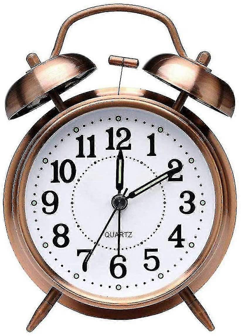 retro Analog Alarm Clock, Double Bell Alarm Clock With Silent Bell Alarm Clock