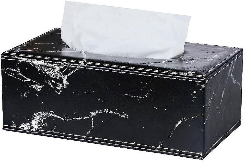 Rectangular Leather Tissue Box (black Marble)