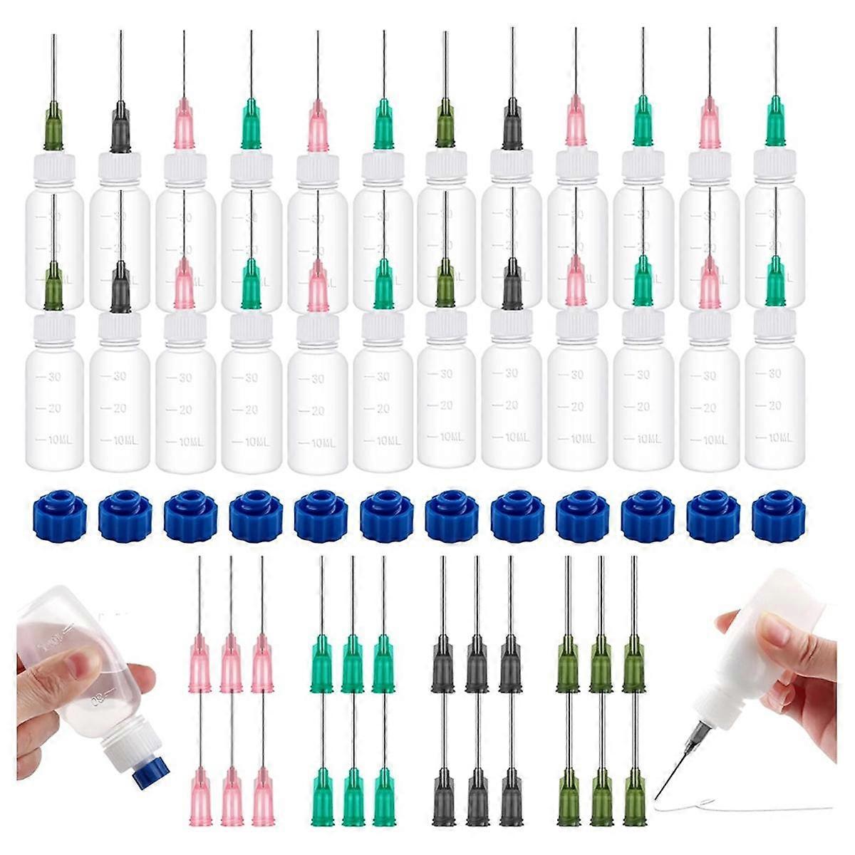 60PCS Glue Applicators Bottles,30ml Plastic Squeezable Dropper Bottles Oil Squeezable Dropper Bottles Crafting
