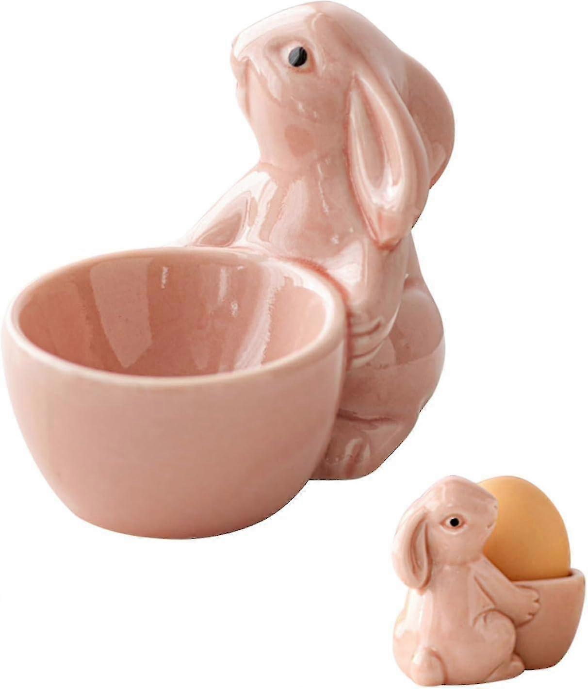 Pink ceramic egg cup breakfast egg tray simple ornament