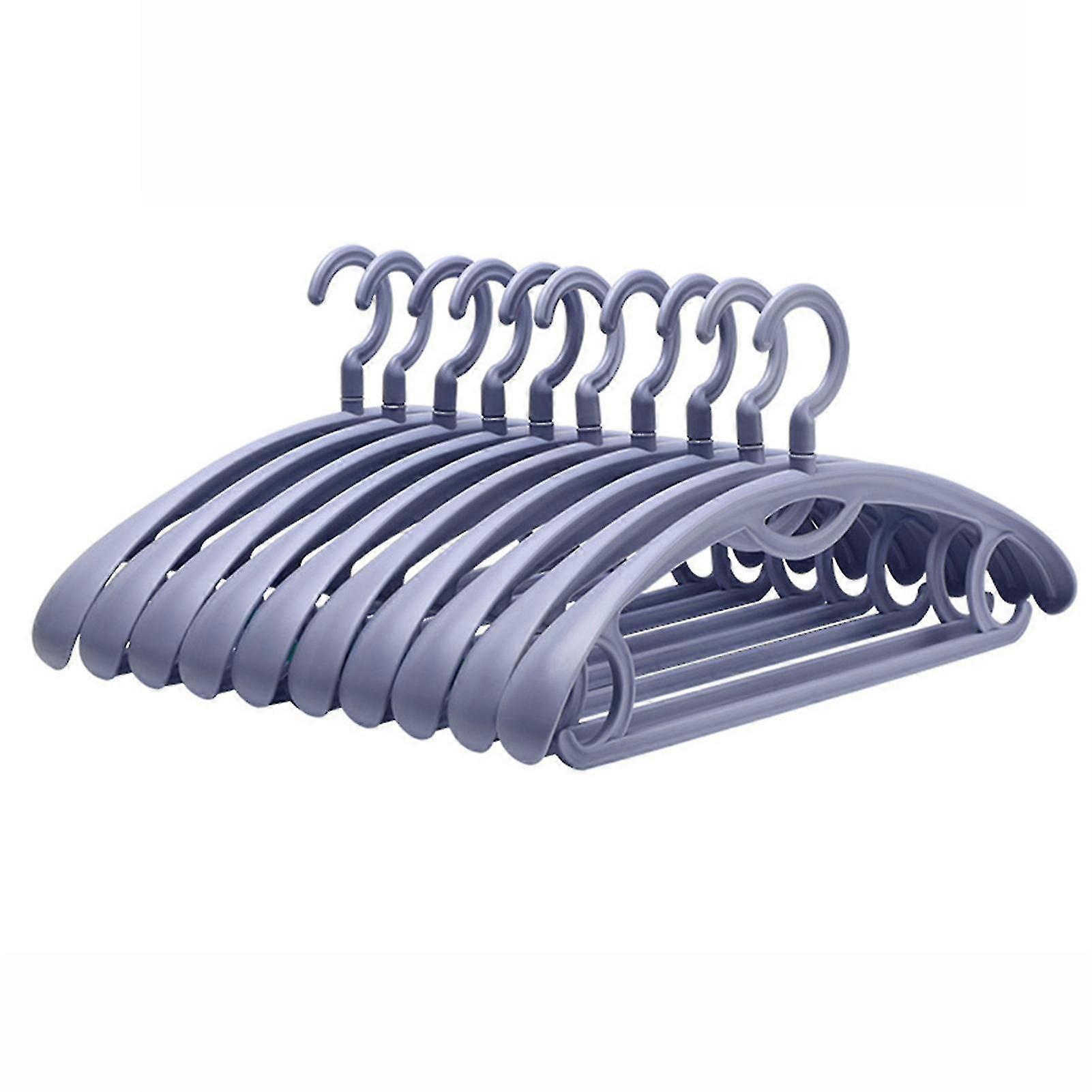 10 Pcs Thick Plastic Laundry Hanger(blue)