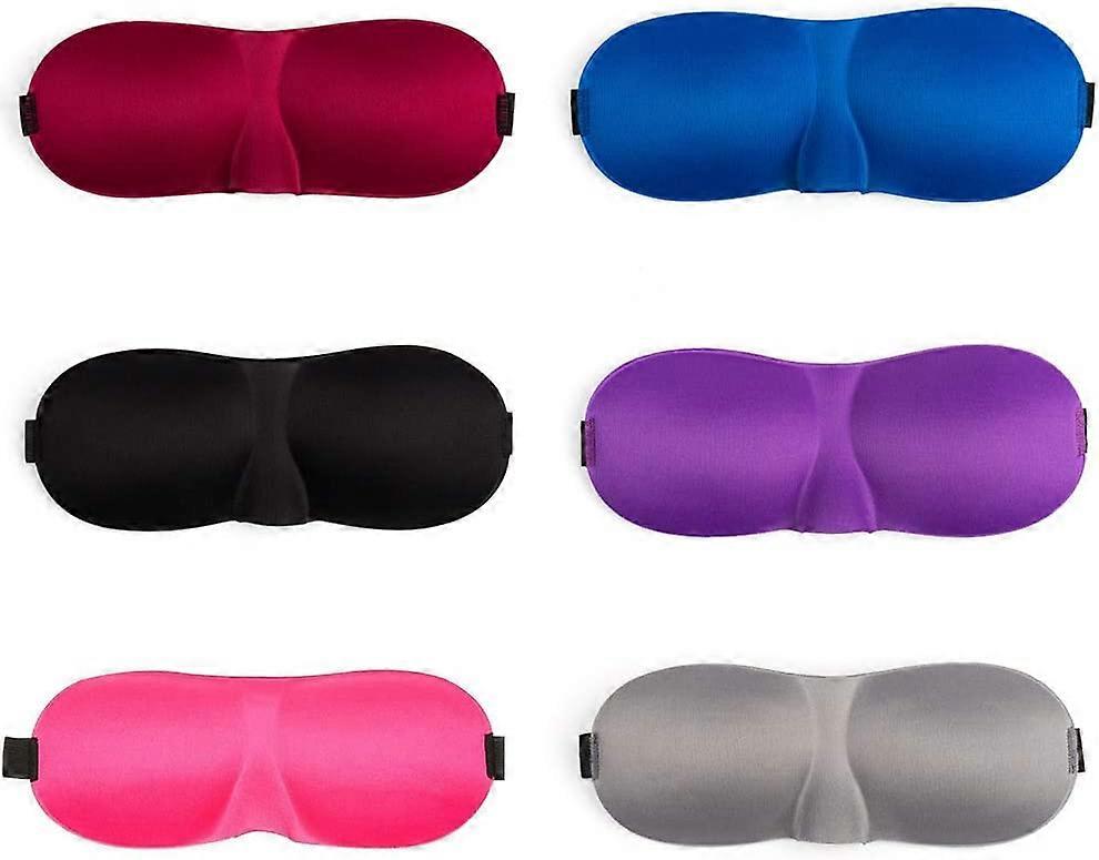 Pack of 6 3D Sleep Eye Mask with Adjustable Straps