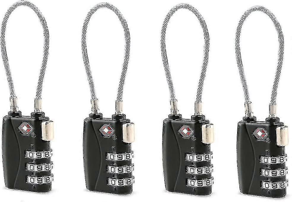 Travel Security Cable Luggage Combination Lock 3 Digit Password Lock Padlock 4