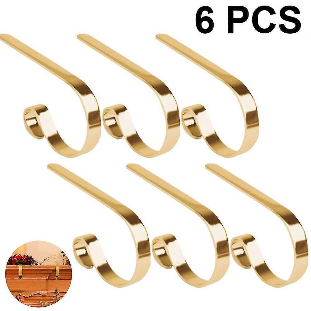 6pcs Crăciun șosete Hook - Aur