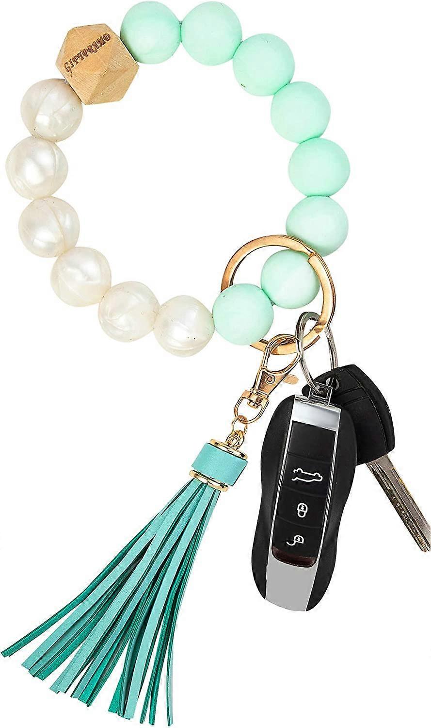 Silicone Key Ring Bracelet Wristlet Keychain for Women, Bangle Key Chain for Circle Wrist Bracelet for Car Keys Keychains