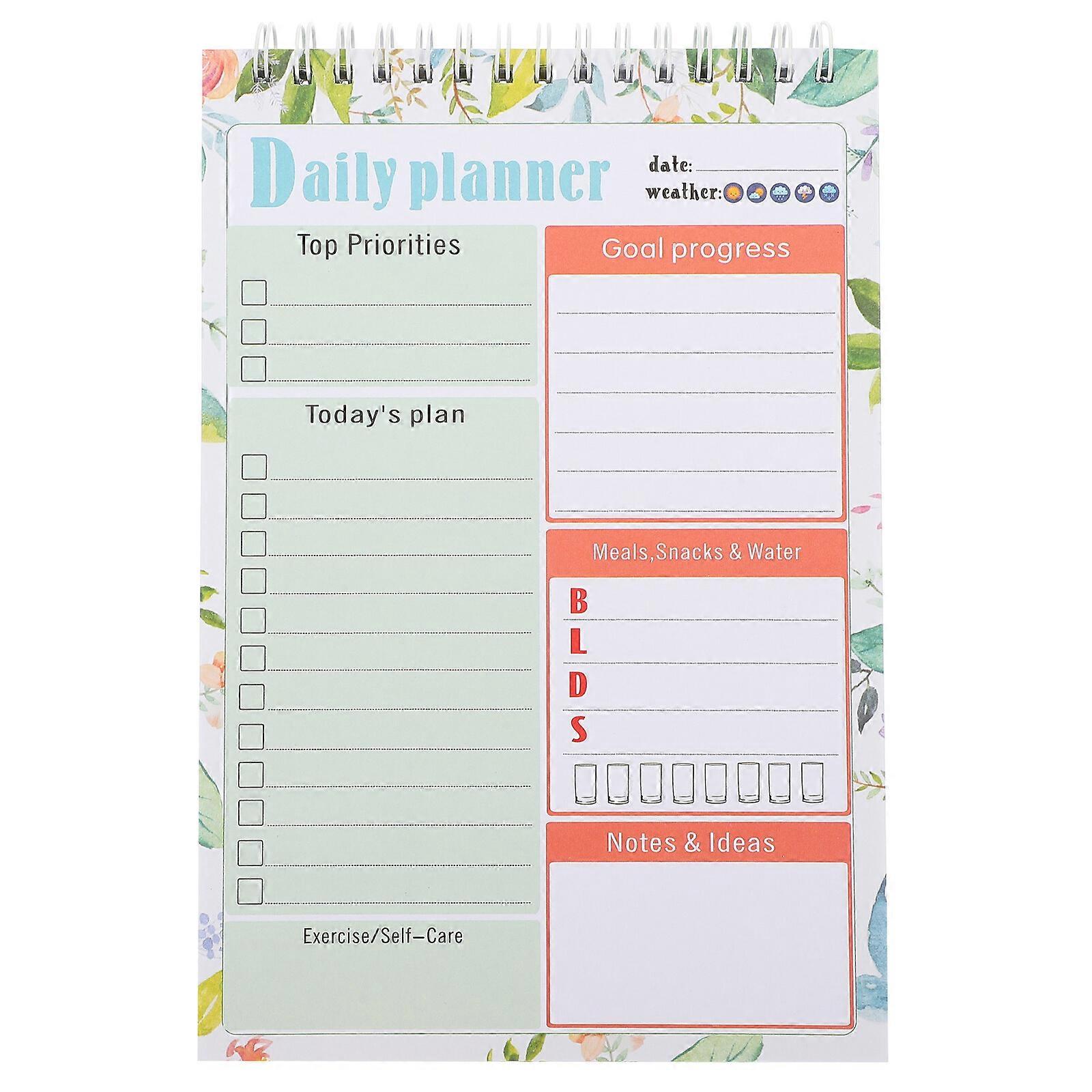 Daily Planner Notepad Spiral Binding Undated Planner Schedule Planner To Do List Planner