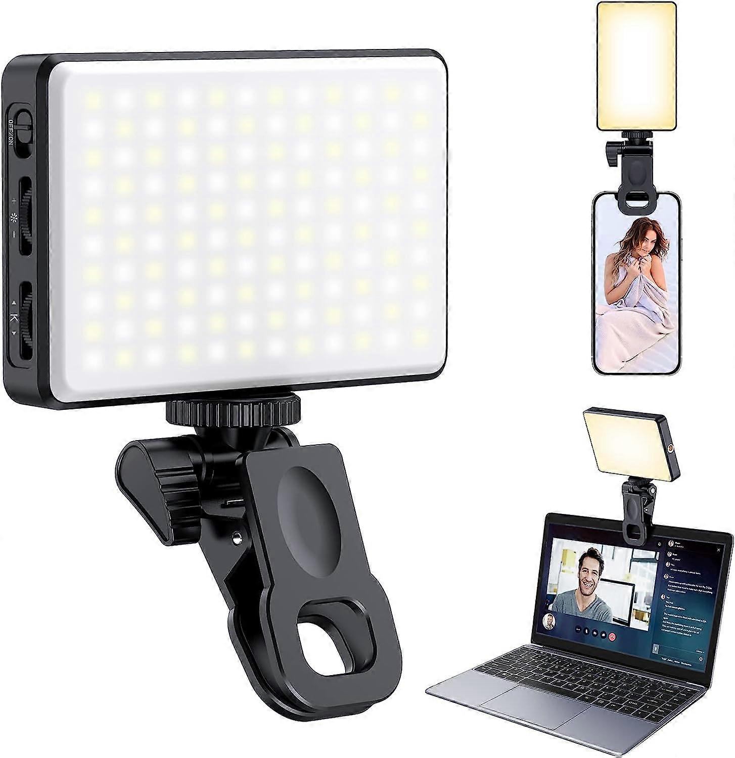 120 LED Phone Light, Selfie Light, Rechargeable Clip Video Light