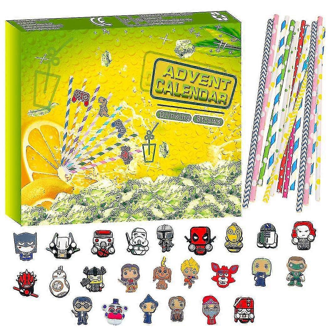 2023 Christmas Advent Calendar Christmas Straw Blind Box Kit -m1