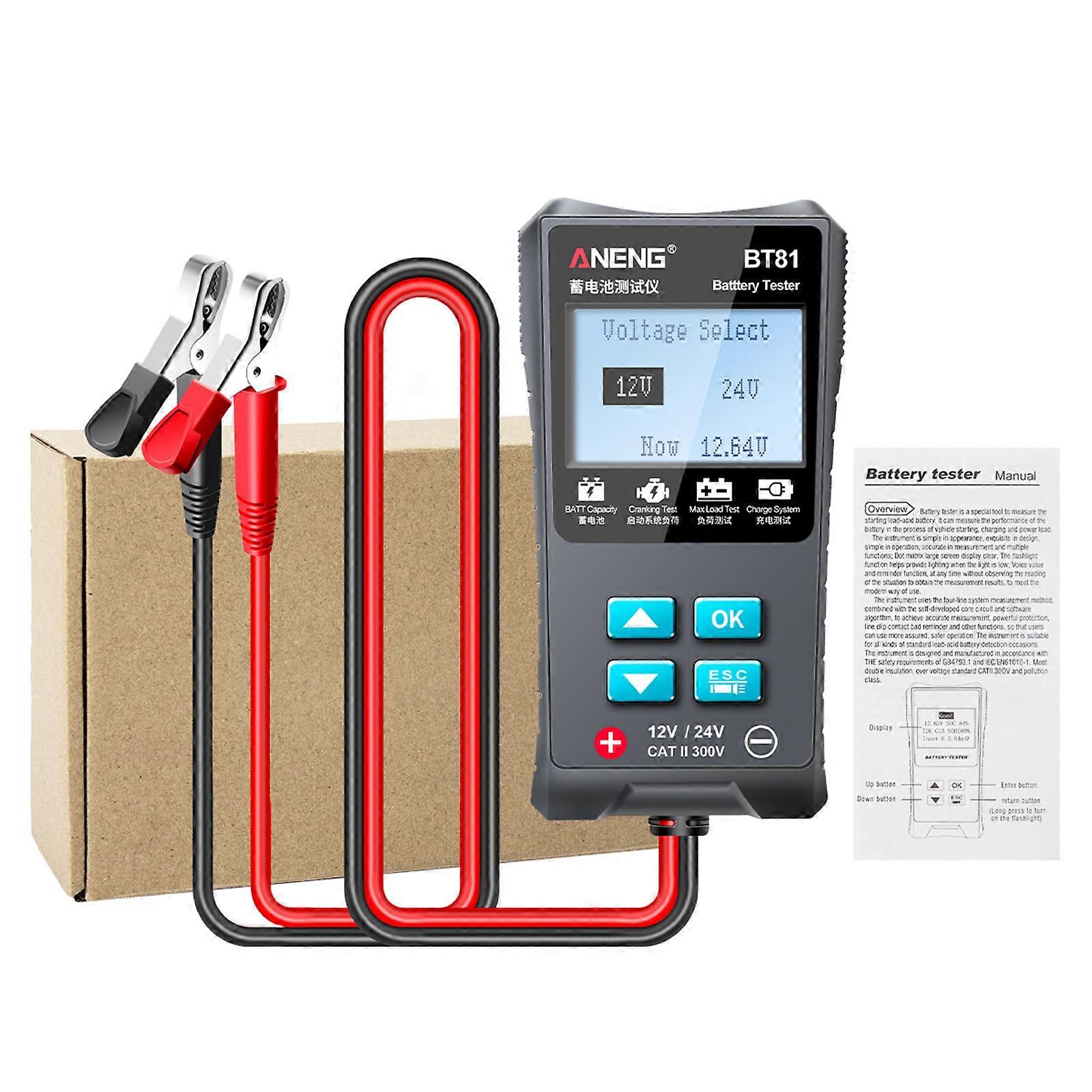 Battery Analyzer with Large Screen Auto Car Battery Tester Capacity/Starting