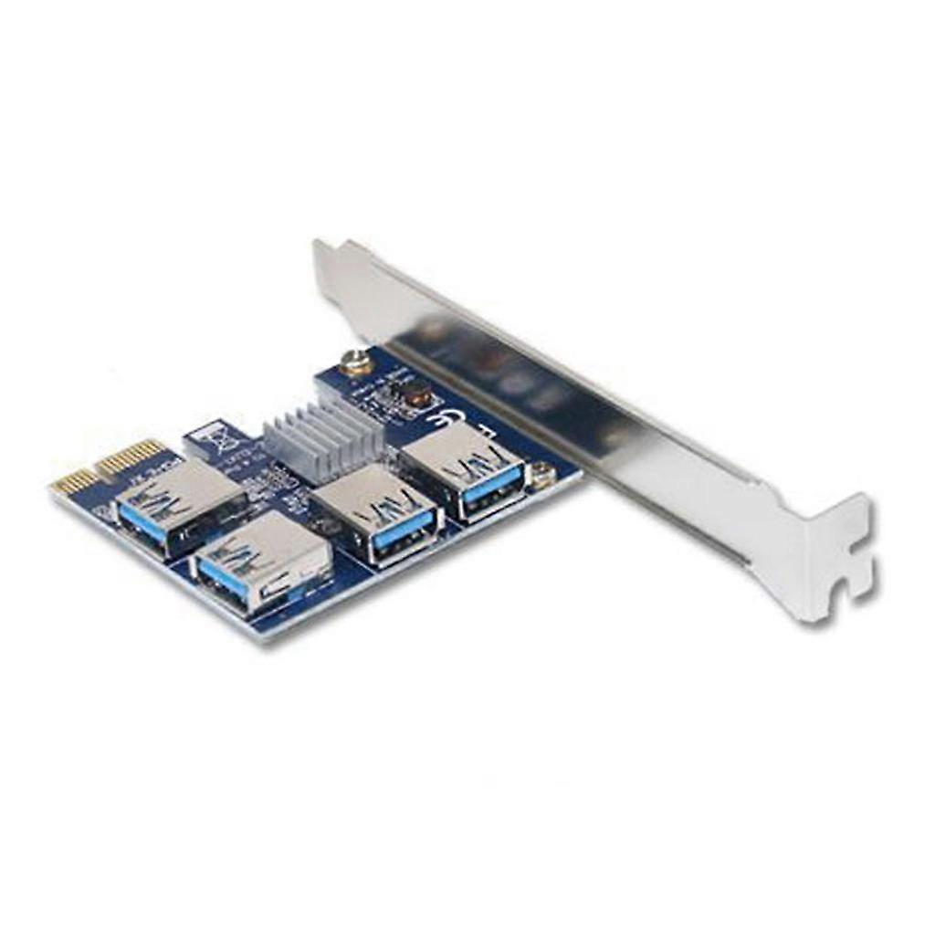 PCI-Express 16X Slots Riser Card PCI-E 1X to External 4 PCI-e USB 3.0 Adapter
