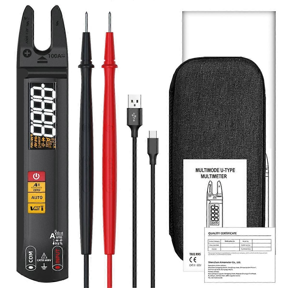Multimeter 6000 Counting Clamp Meter, Smart Mode Charging, Measuring Resistance, Capacitance, Frequency, Continuity