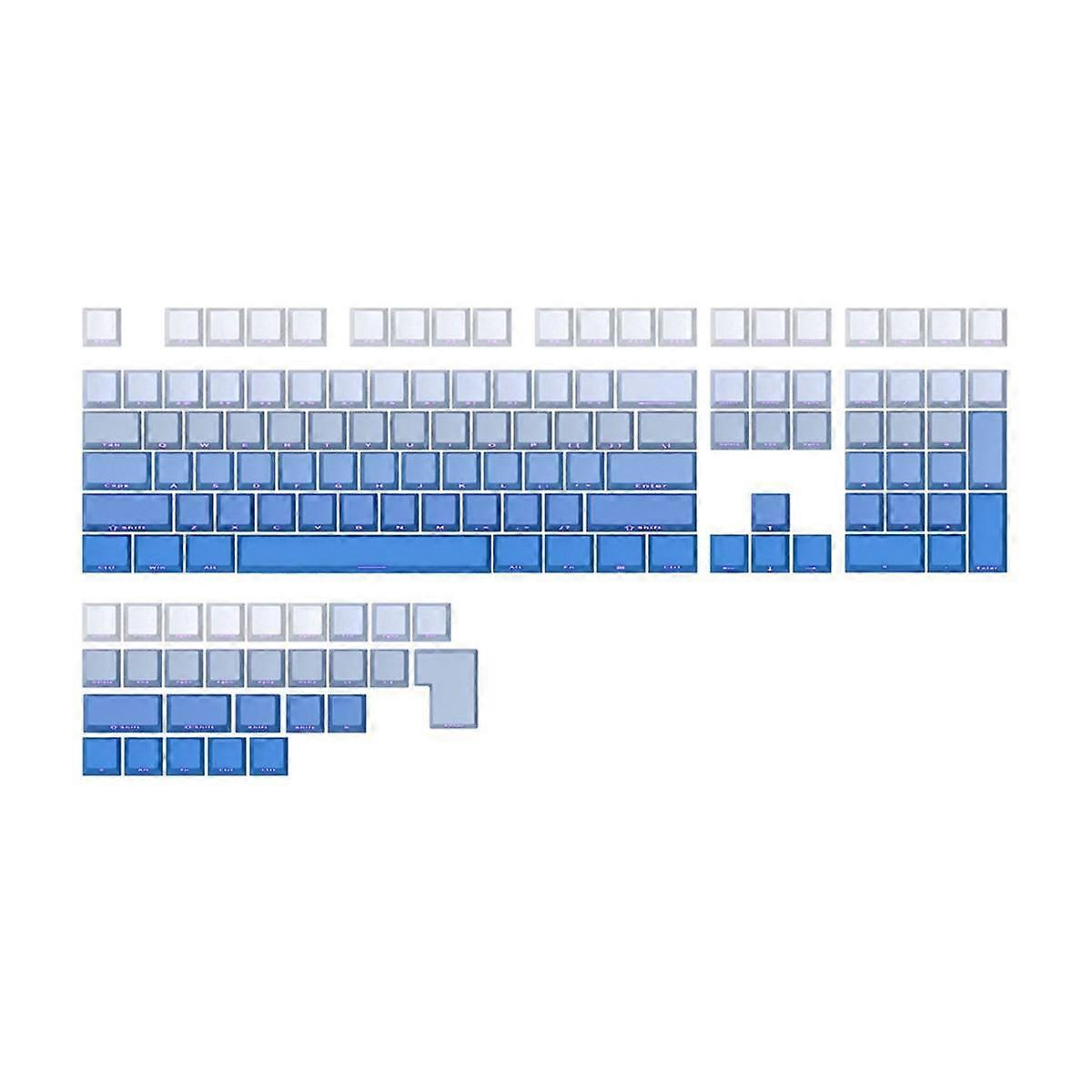136 Keys -Profile PBT Keycaps Gradient Translucent Side Engraved Key Caps for Gaming Mechanical Keyboard B