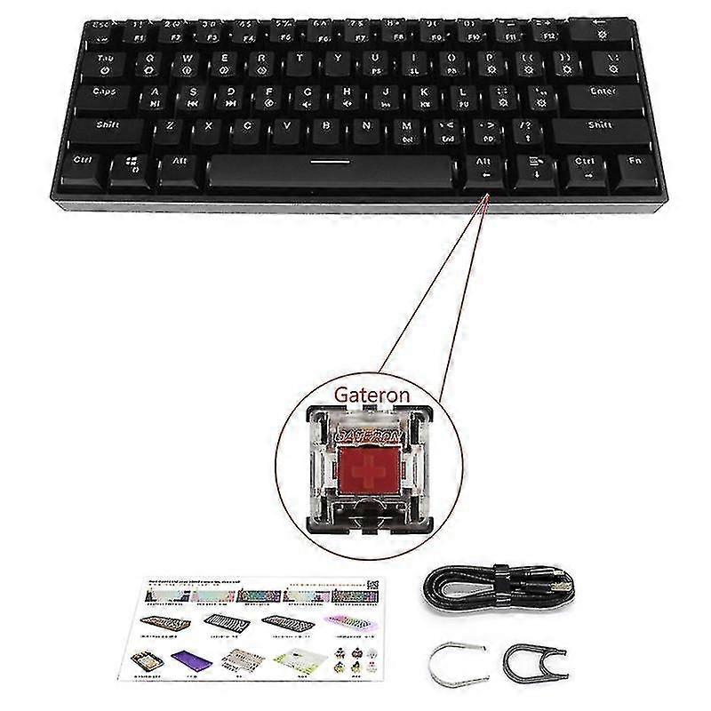 Rgb Led Backlit Wired Mechanical Keyboard,portable Compact Waterproof Mini