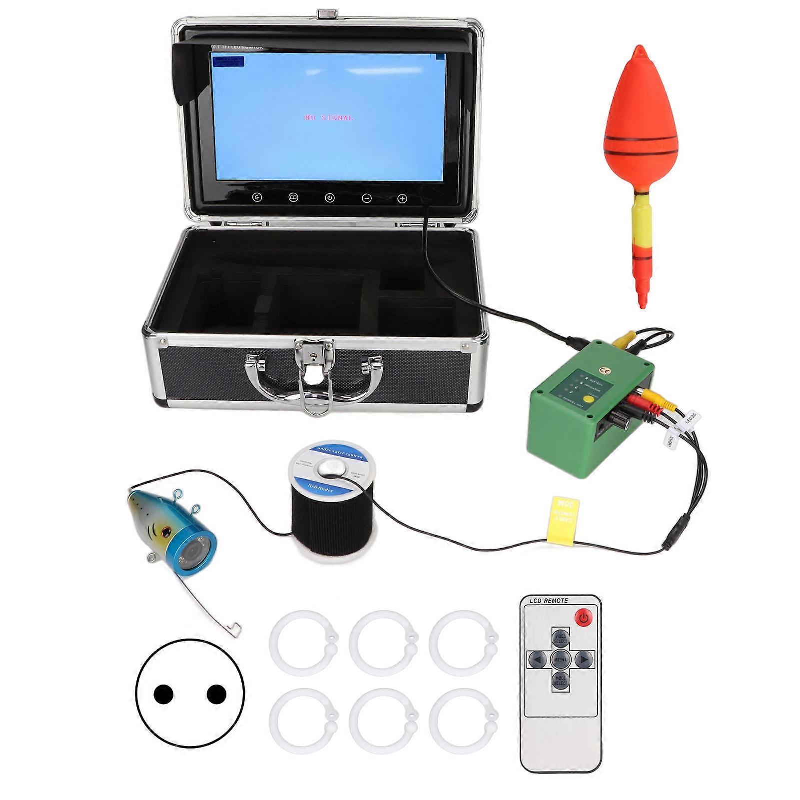 Caméra de pêche sous-marine 30 m, 1 000 TVL, mégapixels, écran couleur TFT 10,1 pouces, 15 lampes infrarouges, prise UE 100-240 V