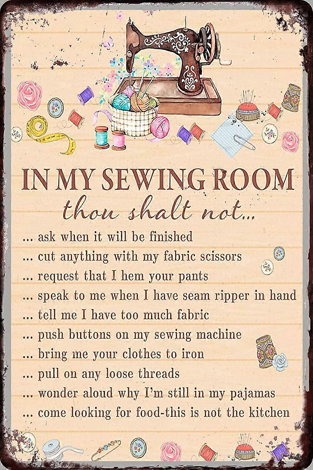 القصدير تسجيل خمر أنيقة الفن الديكور ملصق في غرفة الخياطة الخاصة بي للمنزل بار مقهى مزرعة مخزن المرآب أو النادي 12 "× 8"