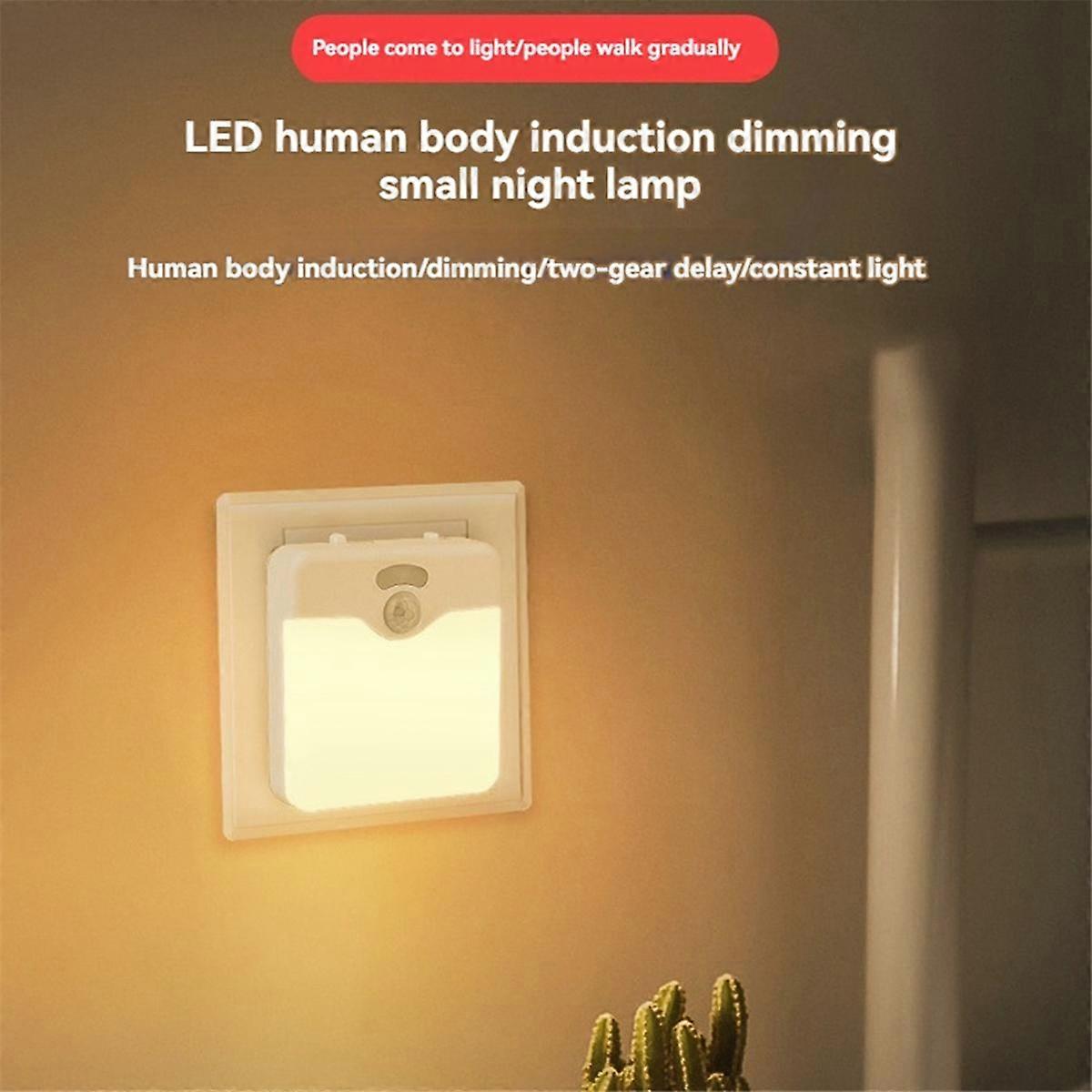Motion Sensor LED Night Light Dimmable Lamp for Kids Room Energy Efficient Dusk to Dawn Sensor Stairway Lamp EU Plug