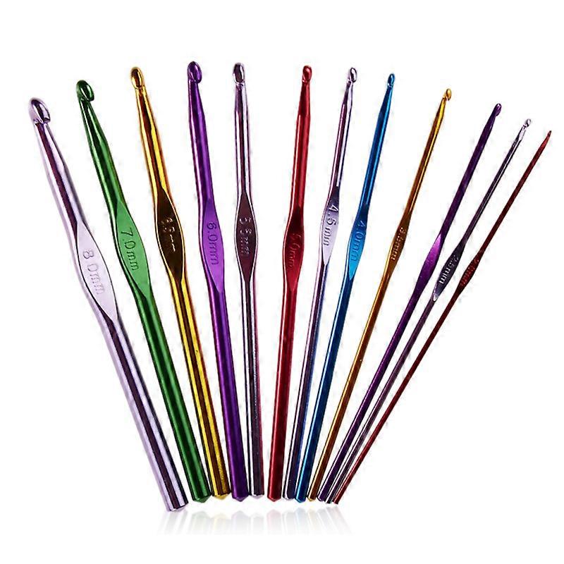 Crochet Hooks Set, Aluminum Handle Knitting Needles for Arthritic Hands, Crochet Needles for Yarn Craft