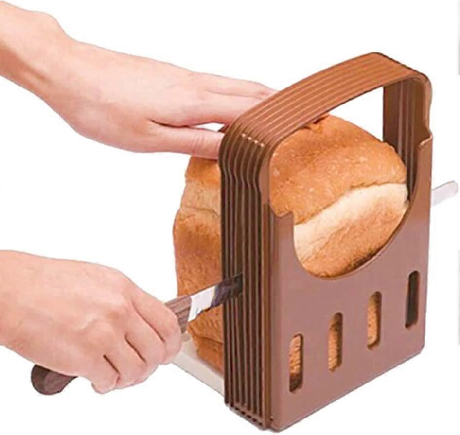 Bread Slicer Bread Machine Parts,Toast Bagel Loaf Sandwich Slicer Cutter Great for the Baker and Housewife, Foldable and Adjustable