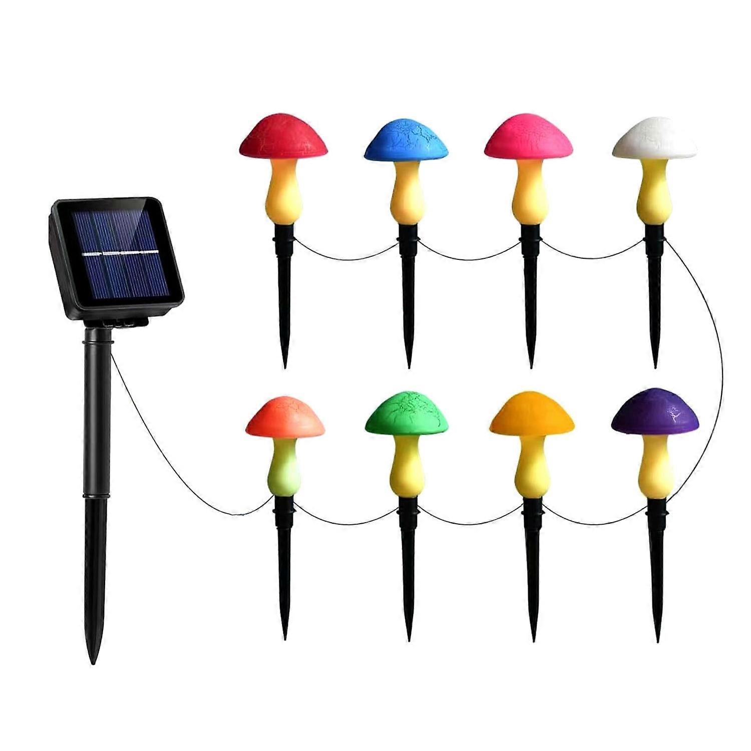 Cracked Mushroom Light Solar Garden Lamp 8 Colors Memory Function Simple Installation Waterproof