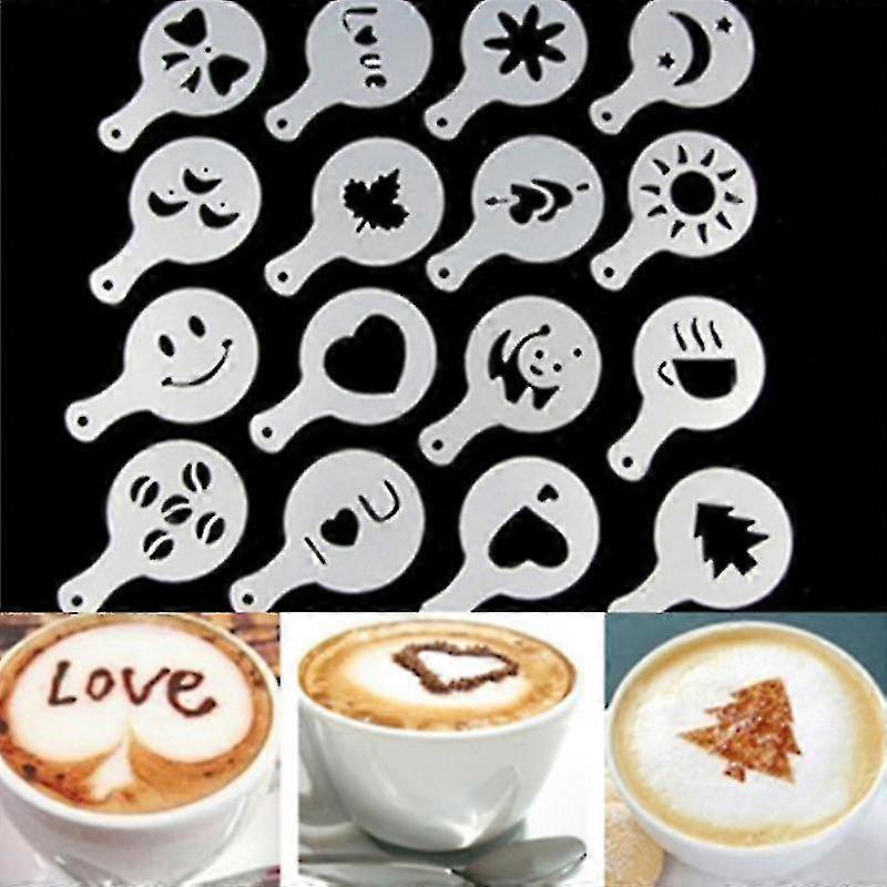 16pcs/lot Latte Barista Art Stencils Der