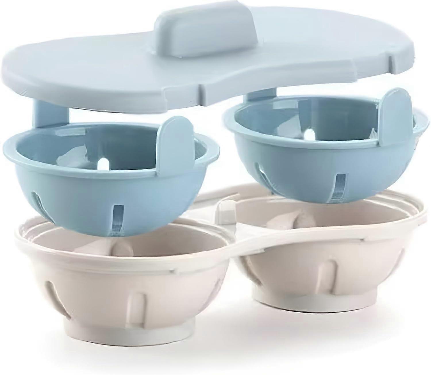 Microwave Egg Poachers BPA-Free Dishwasher Safe Poach Egg Maker, Non Stick Microwave Boiled Egg with Lid and Removable Tray