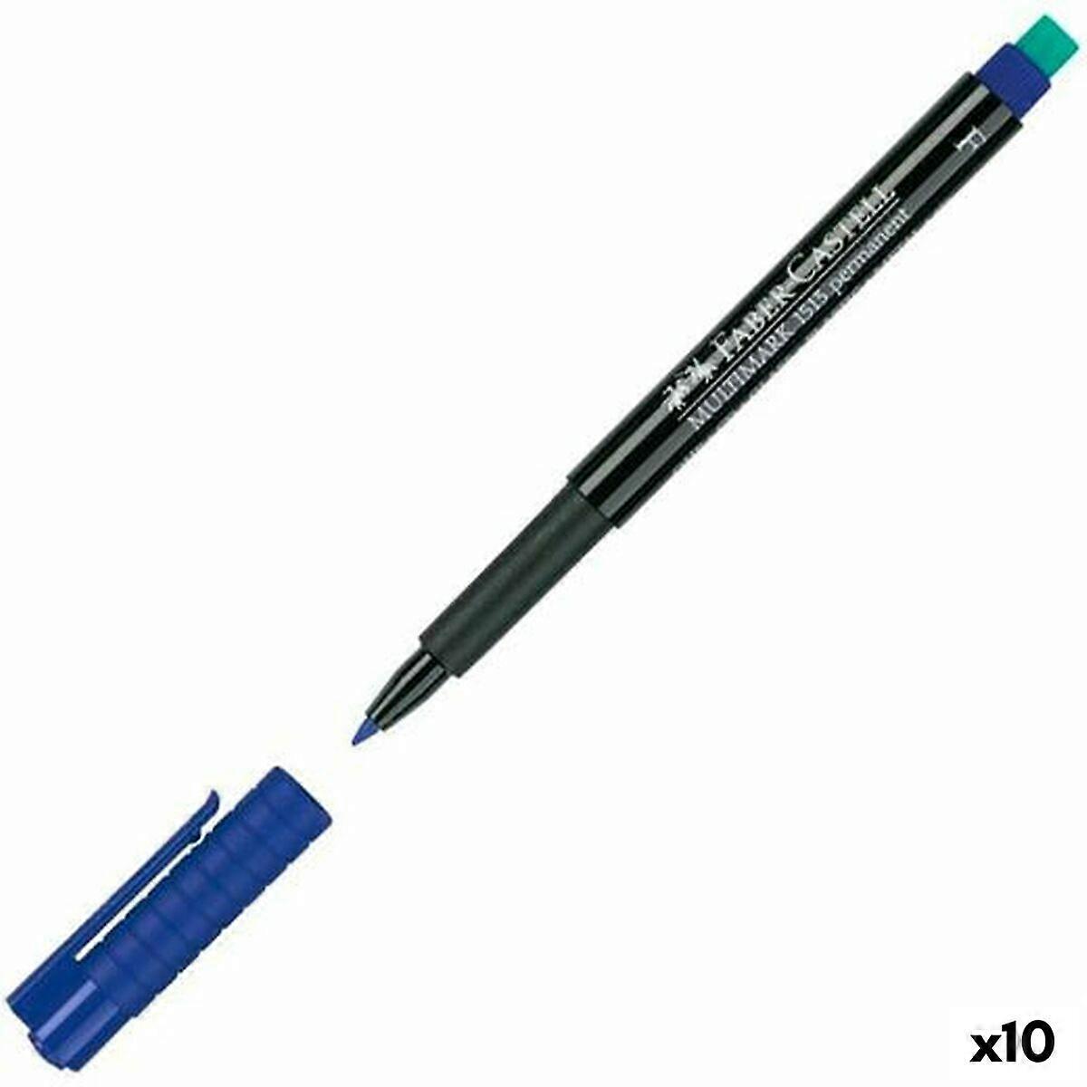 Permanent marker Faber-Castell Multimark 1513 F Blue (10 Units)