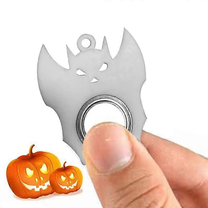 Halloween Horrible Bat Devil Spinning Keychain Toy Portable Fingertip Gyro Ring Desk Toys Creative Keyring For Finger Exercise