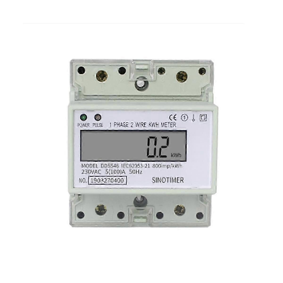 Electric Single Phase Two Wire Ac 220v 100a Energy Meter Kwh Counter Consumption Analog Electricity